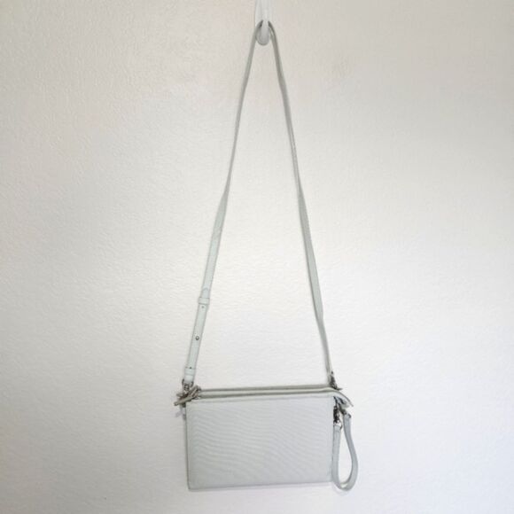 NEW Dagne Dover | Essentials Clutch Wallet Women Crossbody Pastel Blue Silver - Picture 7 of 7